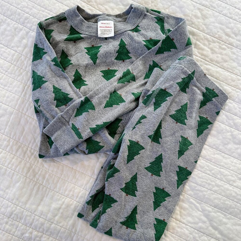 Hanna Andersson size 5 (110) Christmas tree pajamas - 100% cotton